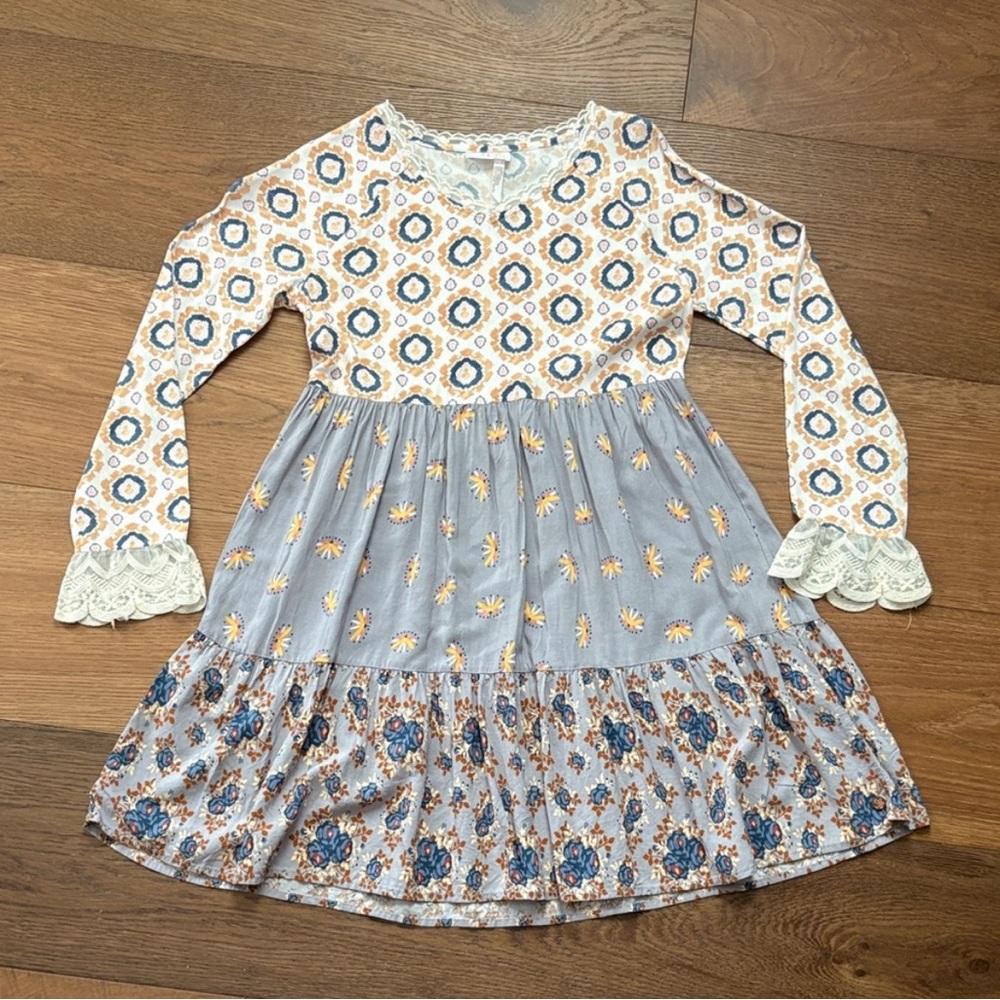 Matilda Jane Blue and Cream Floral Dress. So Spirited size 12. Like New!